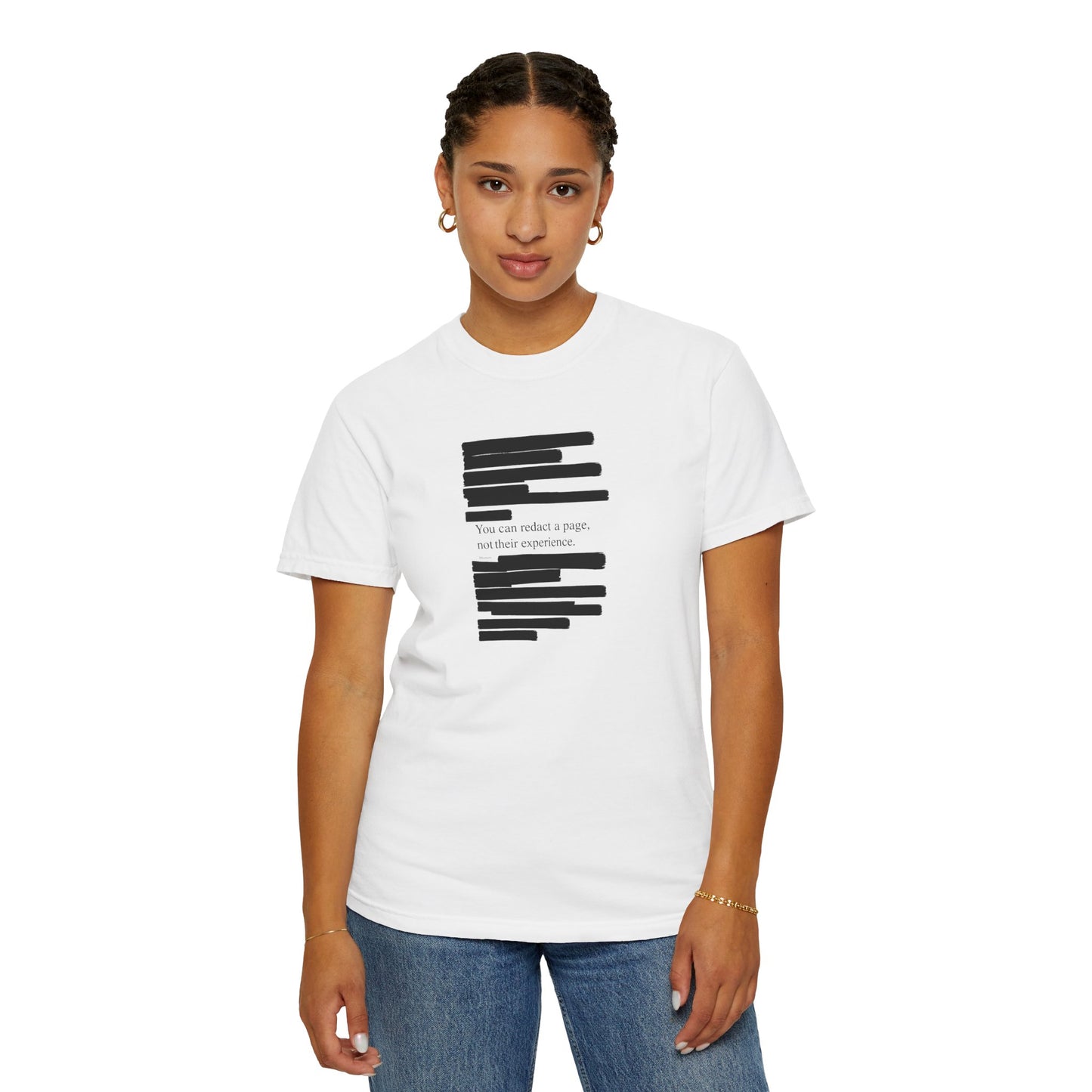 You can redact a page, not their experience T-shirt