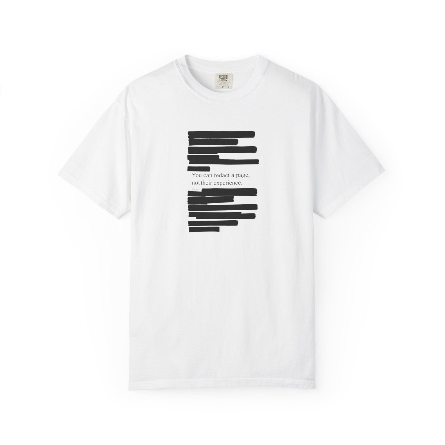 You can redact a page, not their experience T-shirt