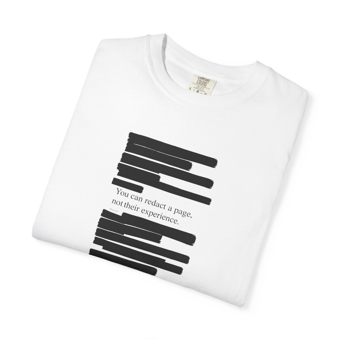 You can redact a page, not their experience T-shirt